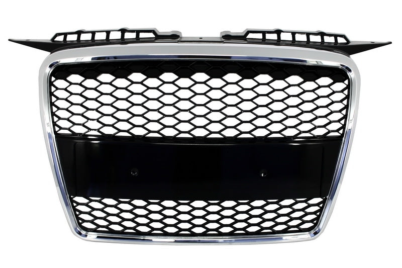 Badgeless Kühlergrill für Audi A3 8P 04-07 RS Design Schwarz Chrom CarPartsTuning