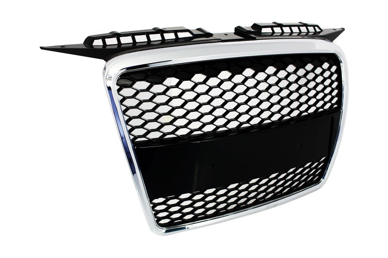 Badgeless Kühlergrill für Audi A3 8P 04-07 RS Design Schwarz Chrom CarPartsTuning