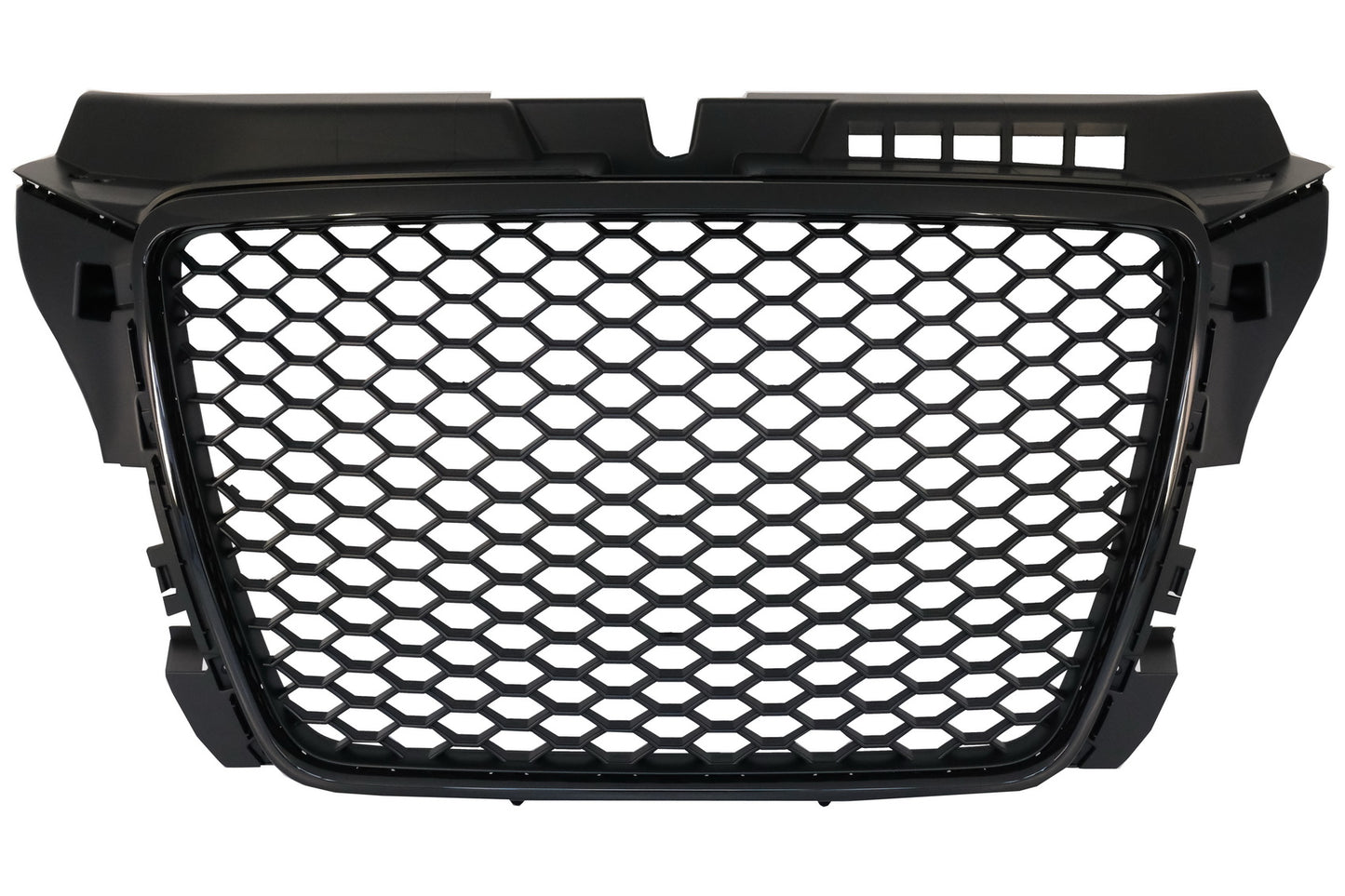 Badgeless Frontgrill für AUDI A3 8P Facelift 07-12 RS Design Piano Schwarz CarPartsTuning