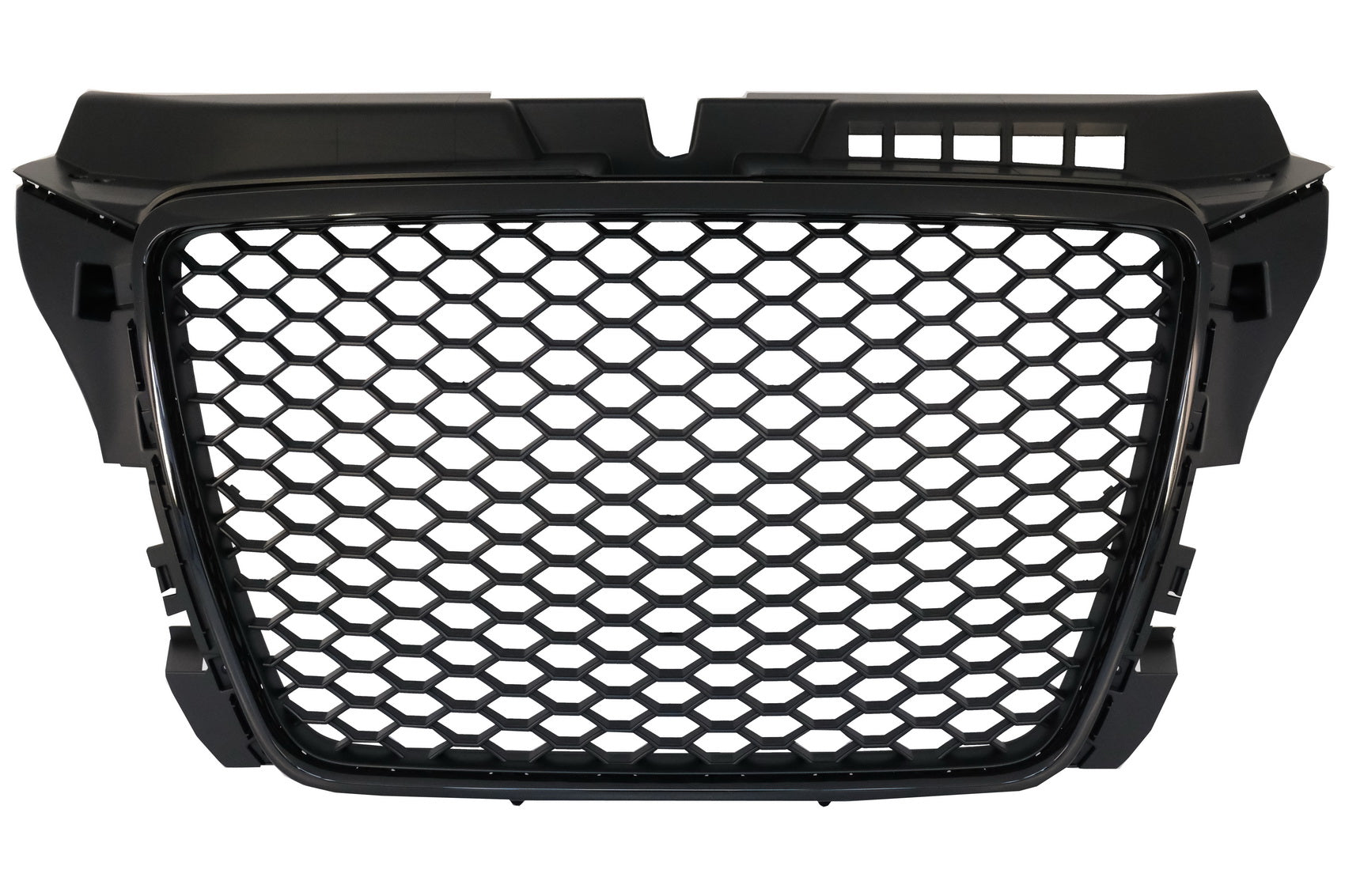 Badgeless Frontgrill für AUDI A3 8P Facelift 07-12 RS Design Piano Schwarz CarPartsTuning