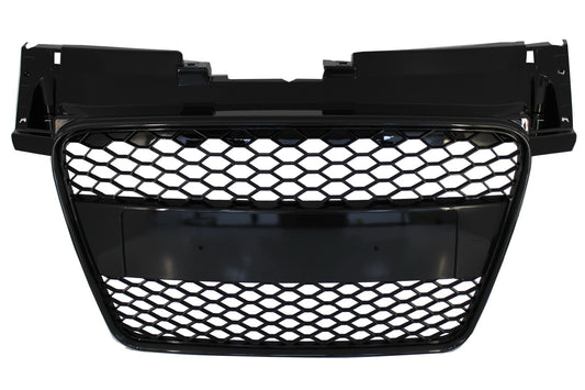 Kühlergrill ohne Emblem für Audi TT 8J 2006-2014 RS Design Honeycomb Glänzend Schwarz Carpartstuning Austria