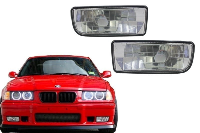 Nebelscheinwerfer Lampen geeignet für BMW 3er E36 1991-2000 Glas Chrom Linse CarPartsTuning