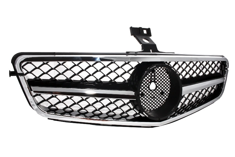 Kühlergrill für Mercedes C W204 S204 2007-2014 Sport Schwarz glänzend & Chrom CarPartsTuning