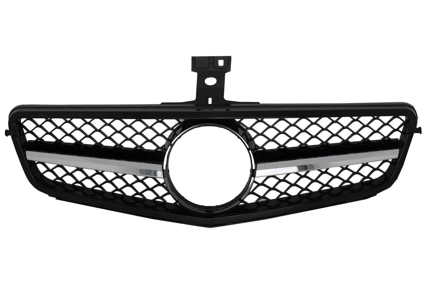 Kühlergrill für Mercedes C W204 S204 2007-2014 Sport C63 Look Glänzend schwarz CarPartsTuning
