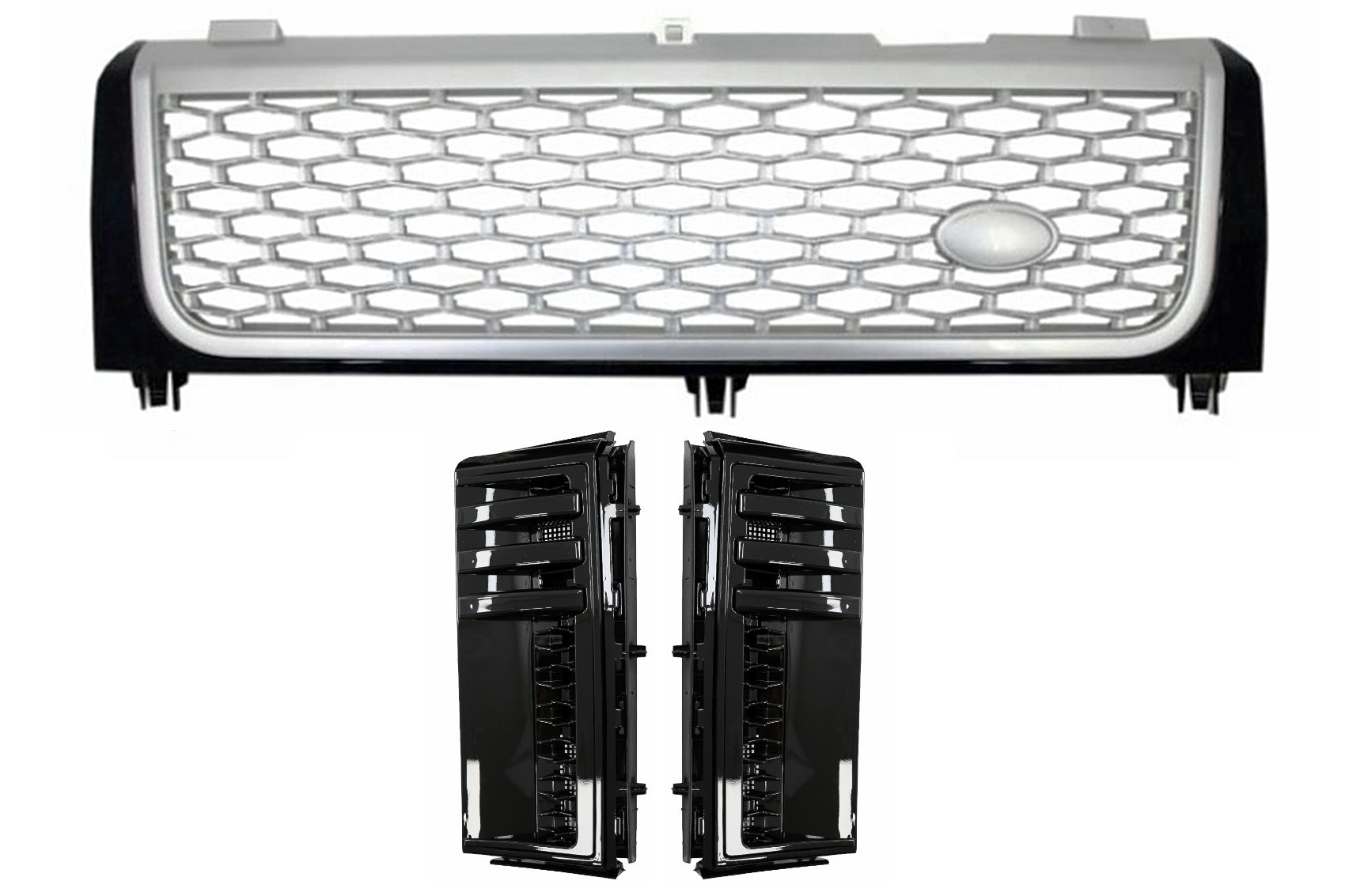 Kühlergrill Seitenschlitze für Land Range Rover Vogue III L322 02-05 Autobiography Supercharged Design CarPartsTuning