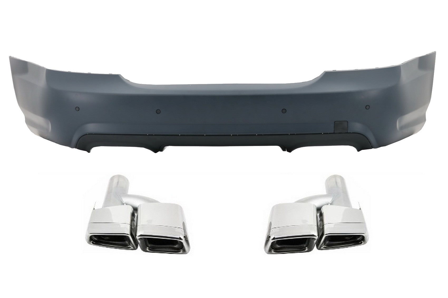 Heckstoßstange für Mercedes W221 S 2005-2010 S65 Look Auspuff Schalldämpfer Tipps CarPartsTuning