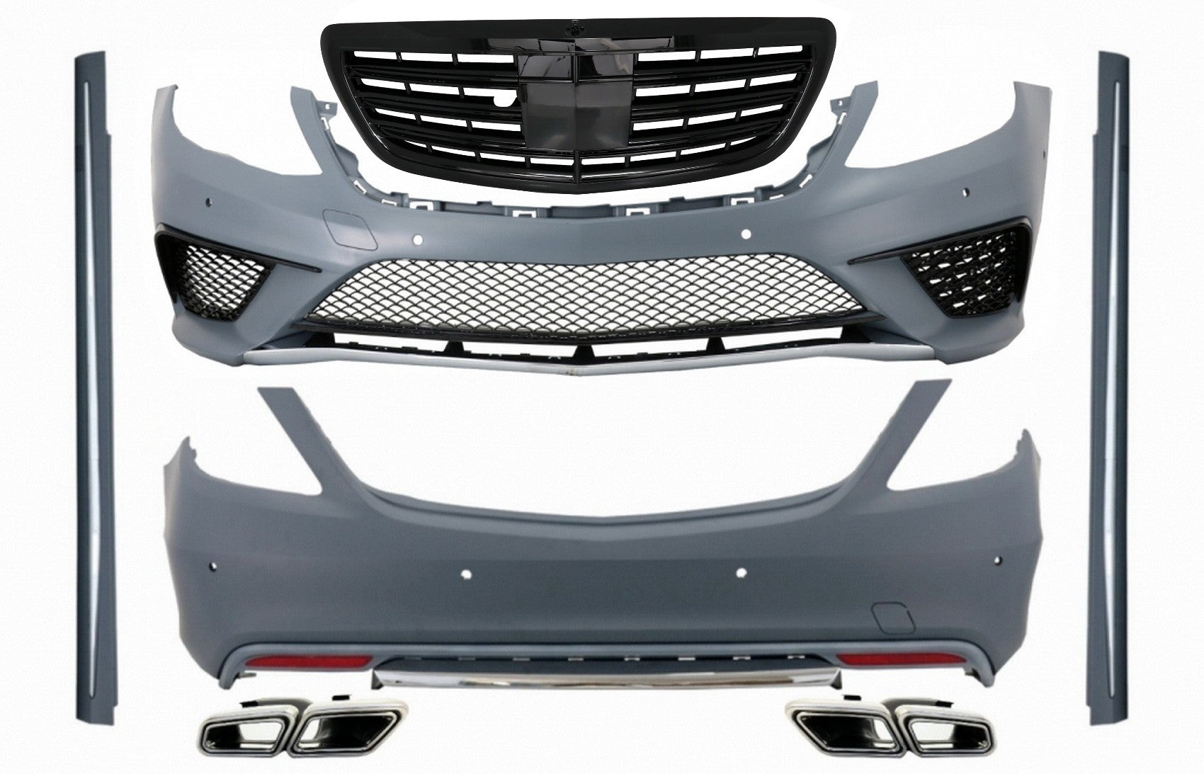 Bodykit für Mercedes W222 S 13-17 Stoßfänger Grill Seitenschweller S63 Design CarPartsTuning