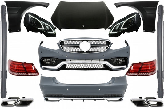 Full Umwandlung Bodykit für Mercedes W212 E-Klasse Pre Facelift 09-13 E63 Look CarPartsTuning