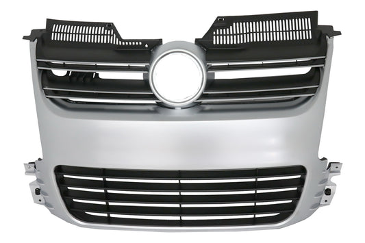 Kühlergrill für VW Golf 5 V 2003-2007 R32 Design Gitter Gebürstetes Aluminium CarPartsTuning