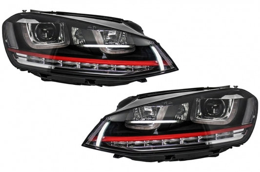 Scheinwerfer 3D LED für VW Golf 7 VII 12-17 R20 Look Kühlergrill R-Line CarPartsTuning