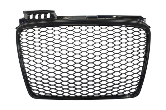 Kühlergrill ohne Emblem für AUDI A4 B7 2004-2008 Honeycomb Schwarz glänzend RS4 Look CarPartsTuning