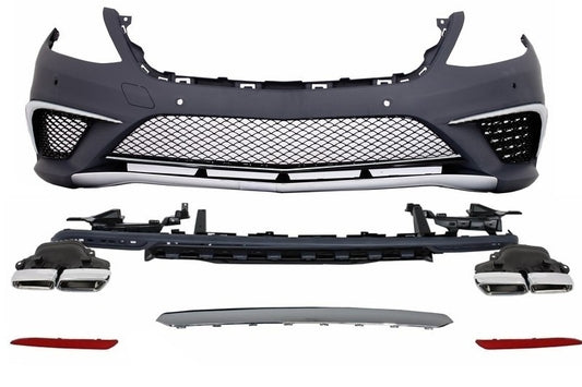 BodyKit Bumper für Mercedes W222 S-Klasse 13-17 Stoßstange Auspuff S63 Look CarPartsTuning