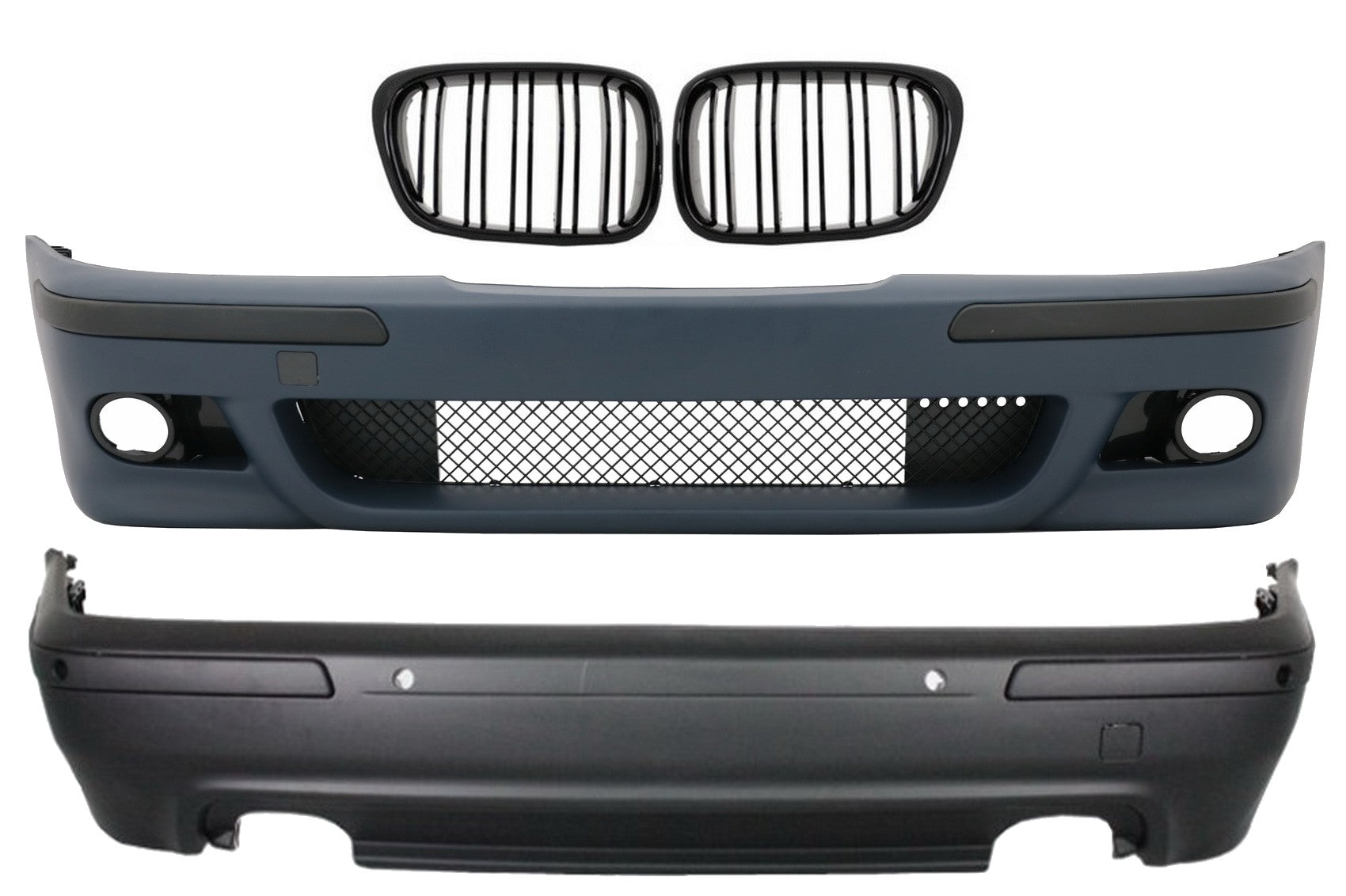 Bodykit für BMW 5er E39 1997-2003 M5 Look mit Zentraler Kühlergrill Glänzend schwarz CarPartsTuning