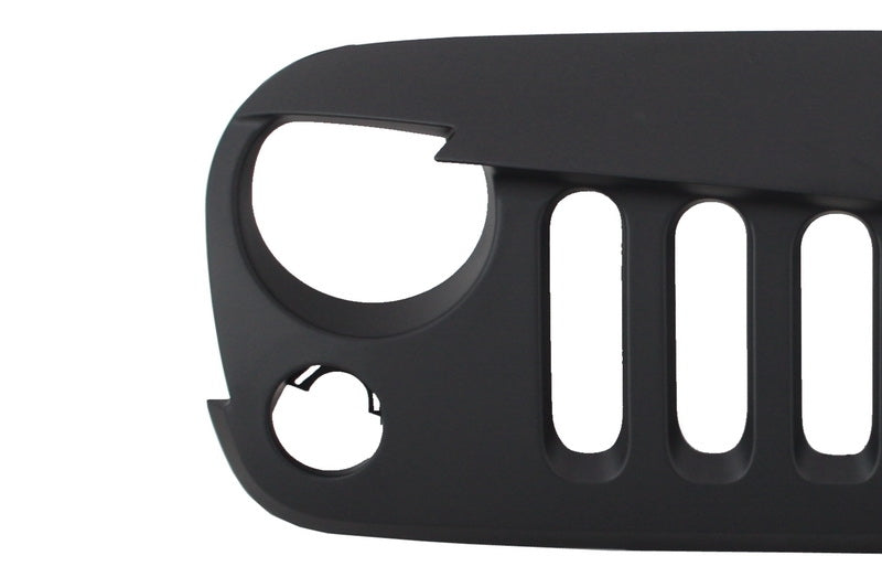 Kühlergrill für Jeep Wrangler Rubicon JK 07-17 Angry Look Mattschwarz Grille CarPartsTuning