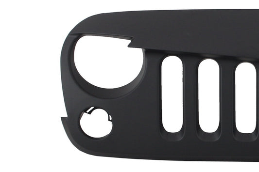 Kühlergrill für Jeep Wrangler Rubicon JK 07-17 Angry Look Mattschwarz Grille CarPartsTuning