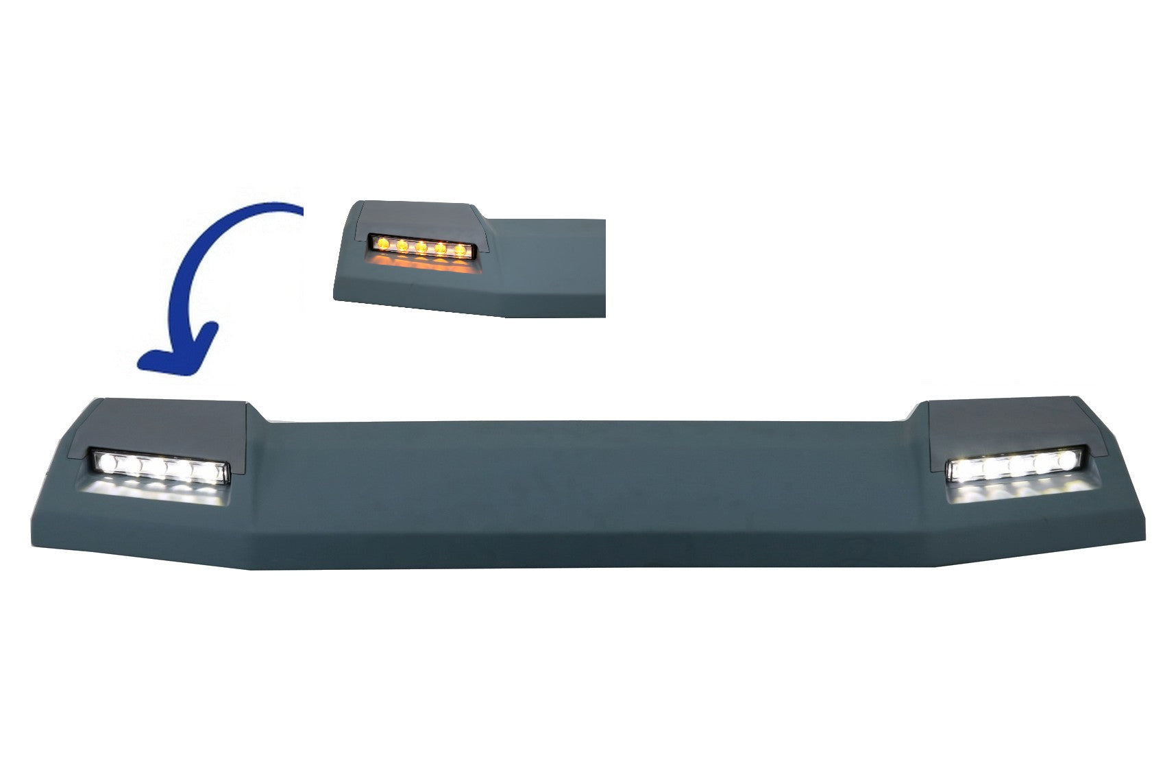 Dachspoiler für Mercedes G W463 89-17 LED Dynamic Flowing 6X6 Look CarPartsTuning