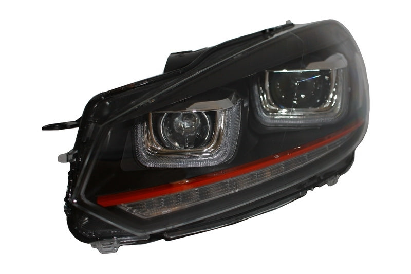 Stoßstange für VW Golf 6 08-13 R20 Look Scheinwerfer LED Fließend Rot Streifen CarPartsTuning