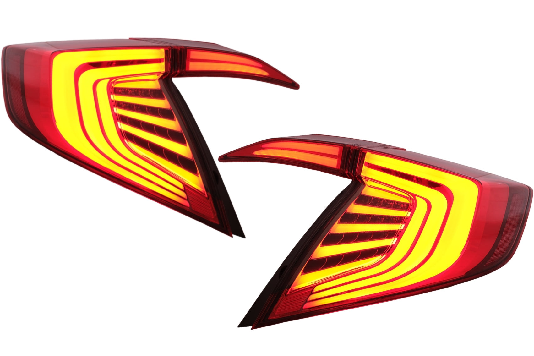 Rückleuchten Passend Für Honda Civic Mk10 FC / Fk (2016-Up) Limousine Full LED Light Bar Rot Schwarz KITT