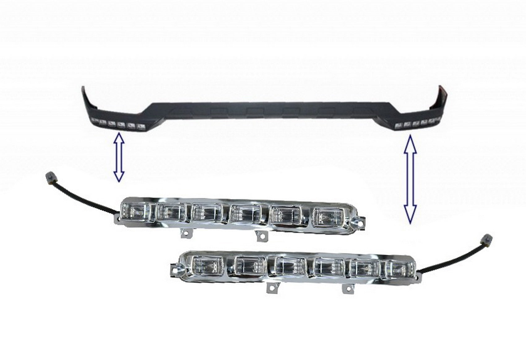 LED Tagfahrlicht für Front spoilererweiterung für Mercedes G-Klasse W463 89-17 CarPartsTuning