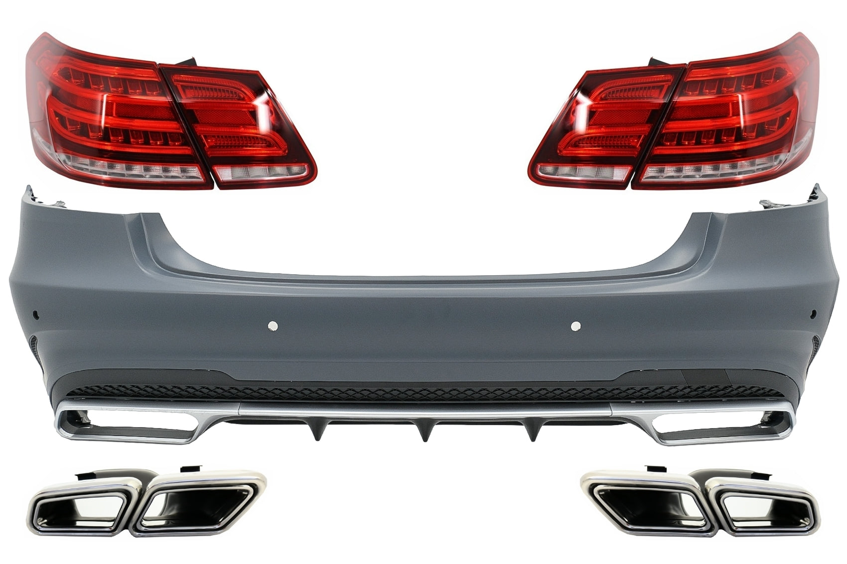 Umbaupaket hinten für Mercedes W212 E 2009-2012 bis Facelift E63 Look CarPartsTuning