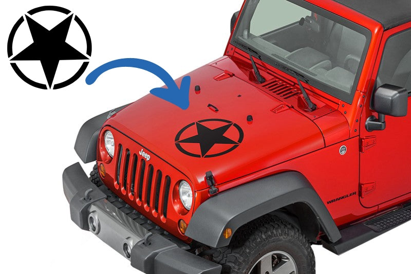 Aufkleber Stern Universal Passend Für Jeep WranGLEr JK Lkw Oder Andere Autos Schwarz KITT
