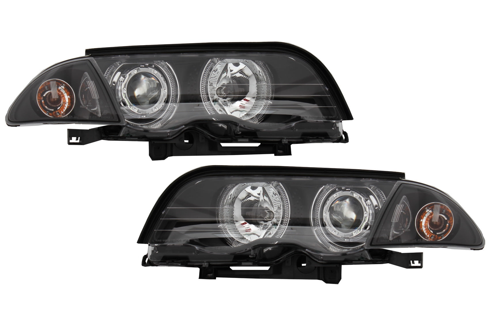 Scheinwerfer LED Angel Eyes für BMW E46 Limousine Touring 1998-2001 Schwarz CarPartsTuning