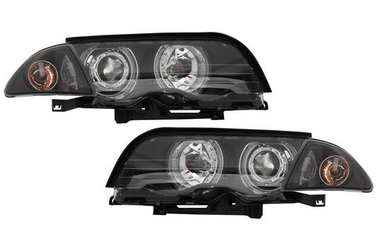 Scheinwerfer LED Angel Eyes für BMW E46 Limousine Touring 1998-2001 Schwarz CarPartsTuning