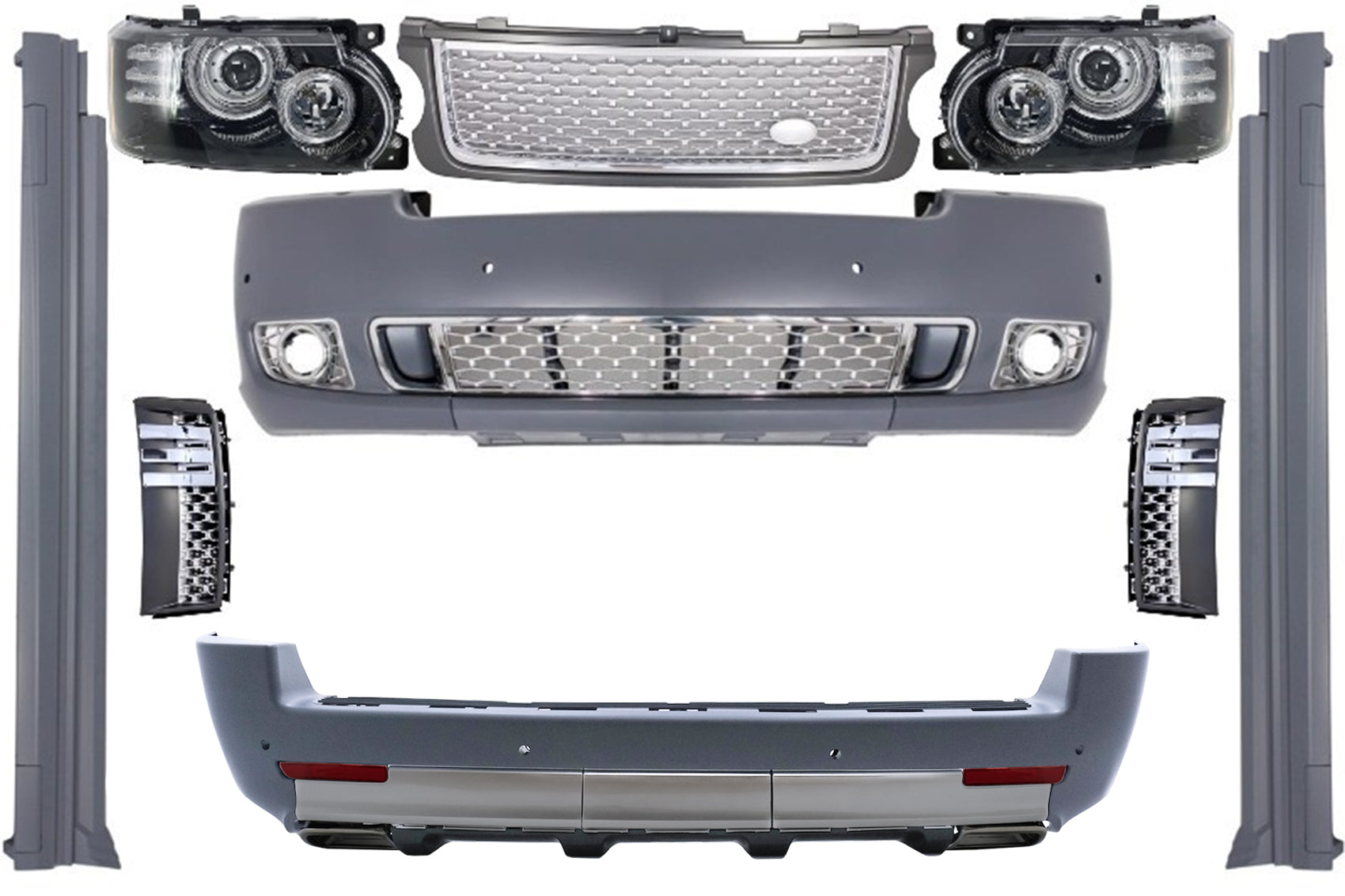 Autobiography Look Bodykit für Vogue L322 2002-2009 Nachrüsten auf Facelift 2010+ CarPartsTuning