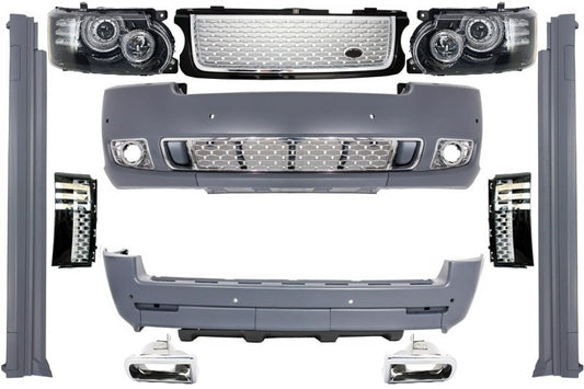 Komplettumbau Autobiographie Design Bodykit Passend Für Land Range Rover Vogue L322 Nachrüstung Auf Facelift Black Silver Grill Edition KITT