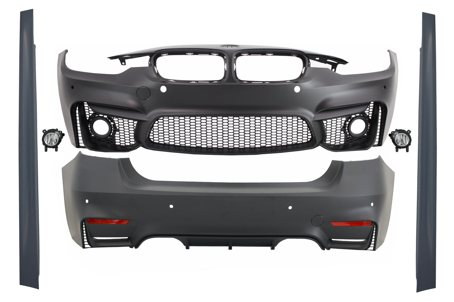 Komplett Bodykit für BMW 3 F30 11-19 EVO II M3 Look mit Nebelleuchte Projektoren CarPartsTuning