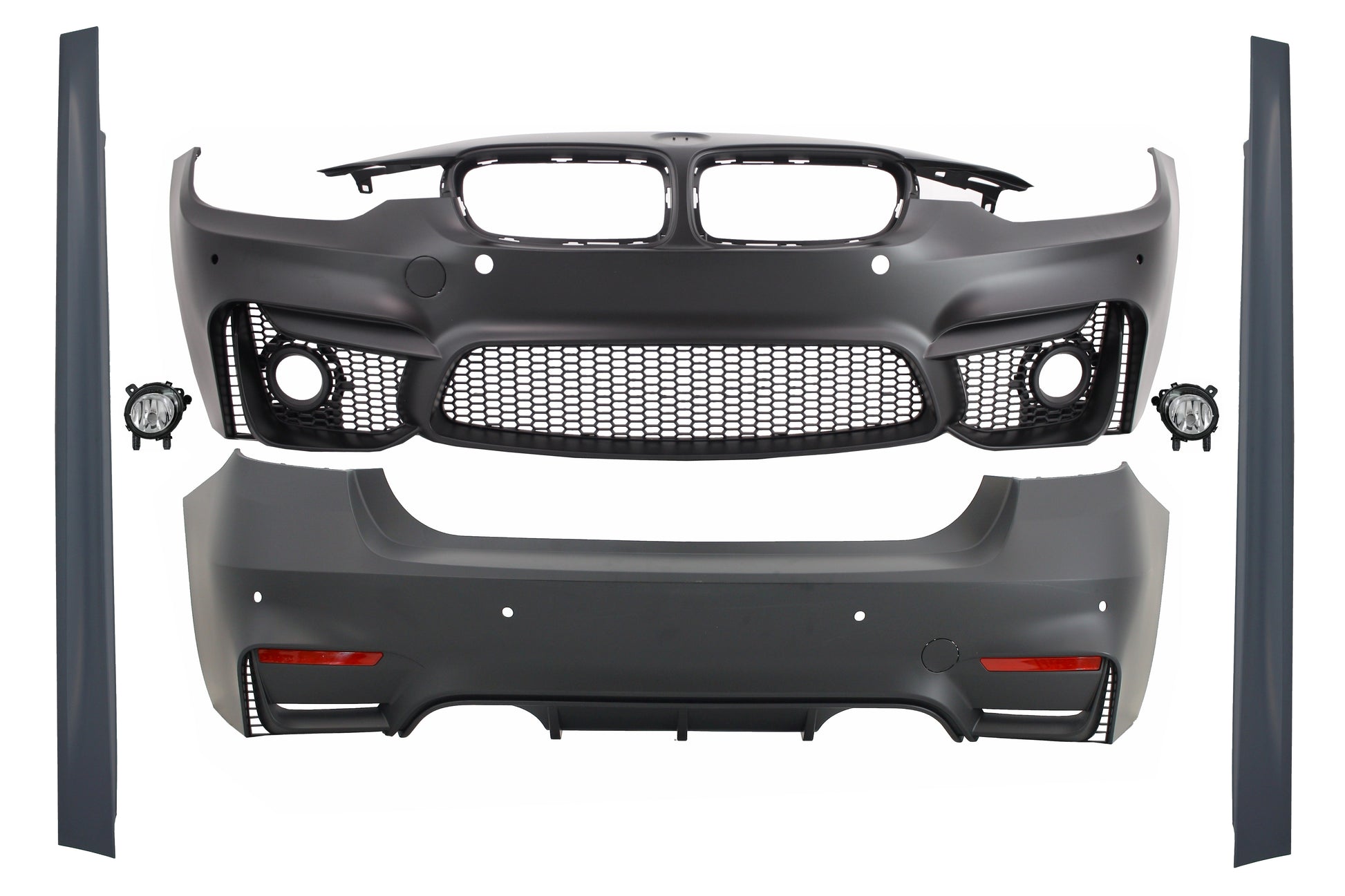 Komplett Bodykit für BMW 3 F30 11-19 EVO II M3 Look mit Nebelleuchte Projektoren CarPartsTuning
