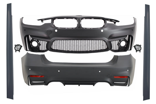 Komplett Bodykit für BMW 3 F30 11-19 EVO II M3 Look mit Nebelleuchte Projektoren CarPartsTuning