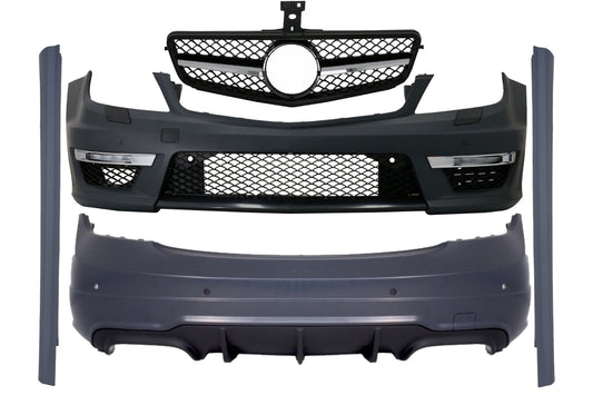Bodykit für Mercedes C W204 Facelift C63 Look Kühlergrill Schwarz glänzend CarPartsTuning