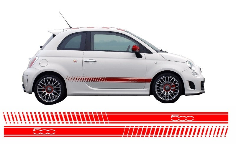 Seitenaufkleber Aufkleber Vinyl Rot Passend Für Fiat 500 (2007+) KITT