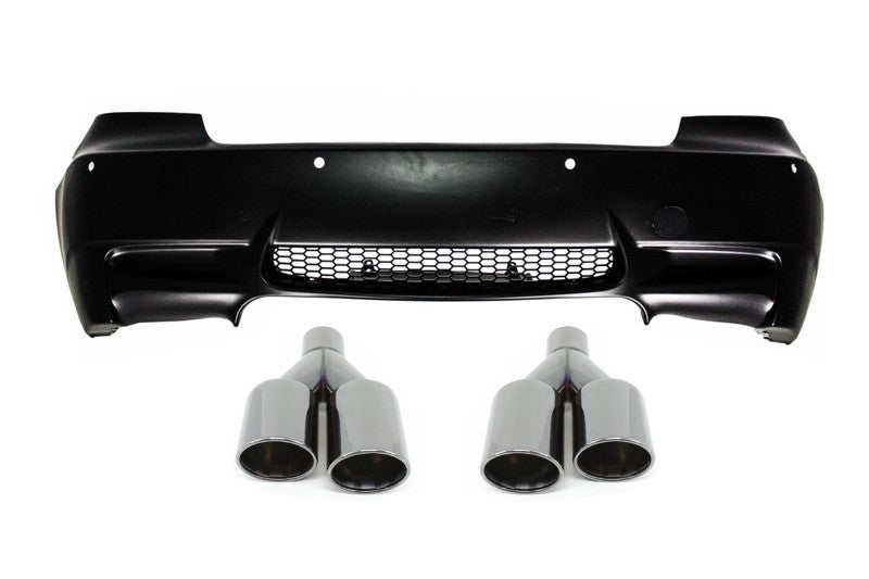 Heckstoßstange für BMW 3 E92 E93 06-10 M3 Look Schwarz Quad Auspuff CarPartsTuning