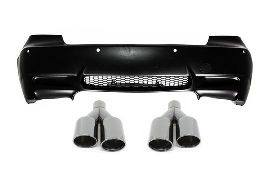 Heckstoßstange für BMW 3 E92 E93 06-10 M3 Look Schwarz Quad Auspuff CarPartsTuning