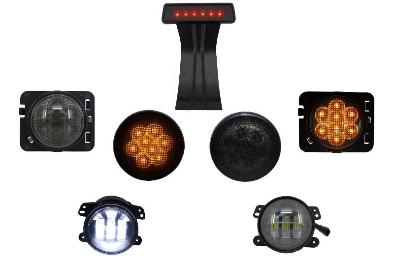 Paket LED Blinker Nebelscheinwerfer Dritte Bremse für JEEP Wrangler JK 07-16- CarPartsTuning