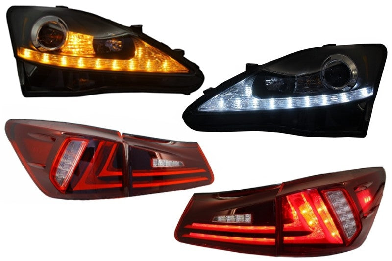 LED DRL Scheinwerfer Dynamisch für LEXUS IS XE20 06-13 Licht Facelift XE30 Look CarPartsTuning
