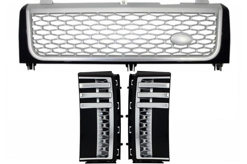 Mittelgitter Seitenschlitze Passend Für Land Range Rover Vogue III L322 (2002-2005) Schwarz-Silber Autobiographie Supercharged Edition KITT