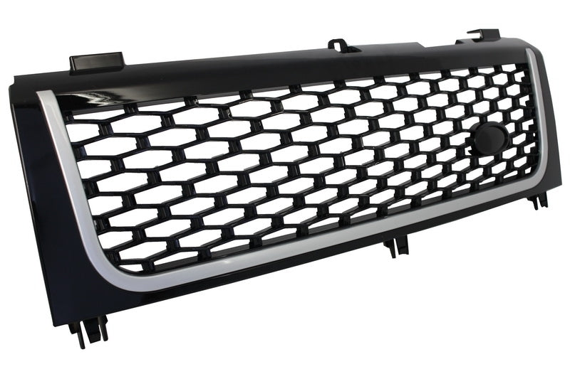 Mittelgitter Und Seitliche Lüftungsschlitze Passend Für Land Range Rover Vogue III L322 Piano Black & Silver Autobiography Supercharged Edition KITT