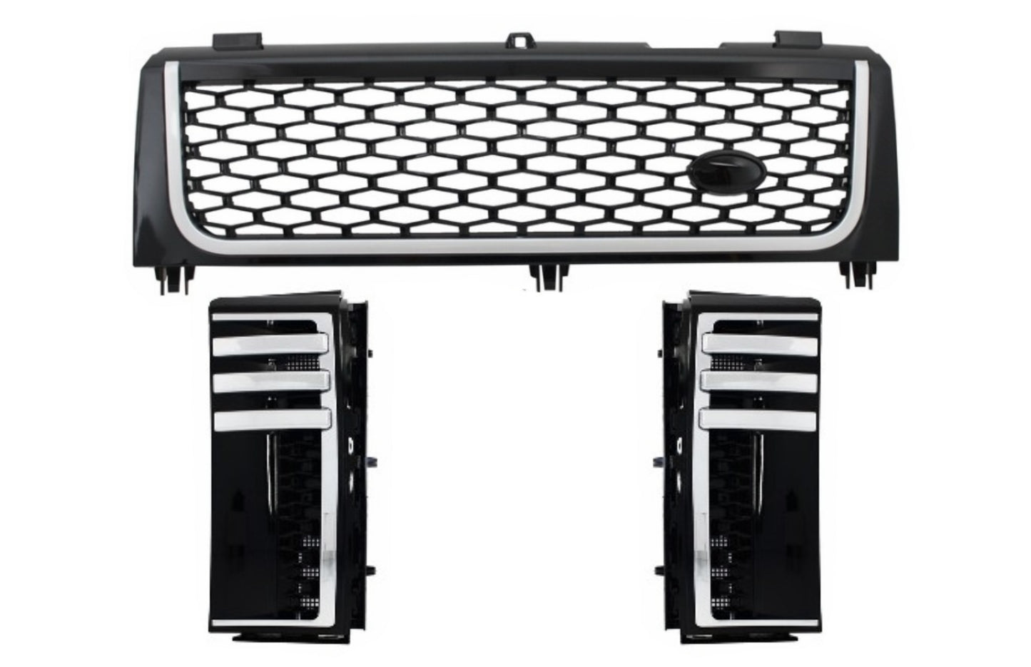 Gitter & Seitenschlitze für Vogue L322 02-05 Schwarz / Silber Autobiography Look CarPartsTuning