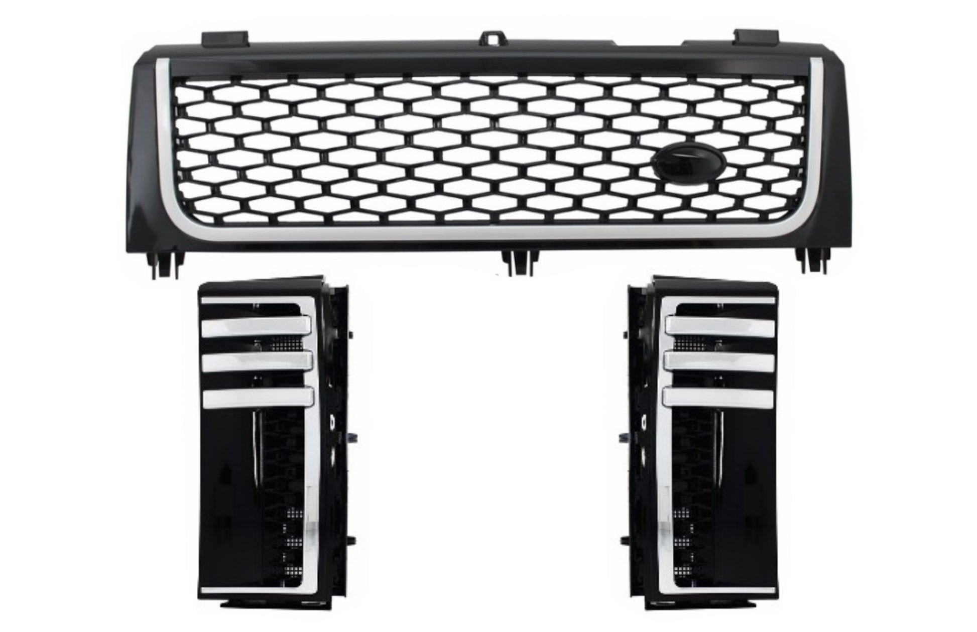 Gitter & Seitenschlitze für Vogue L322 02-05 Schwarz / Silber Autobiography Look CarPartsTuning