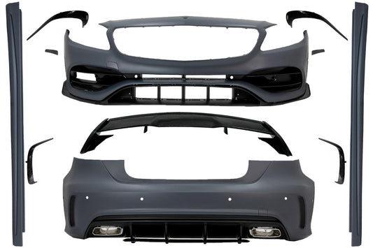 Body Kit für Mercedes A W176 12-18 A45 Look Spoiler Splitter Lamellen Aero CarPartsTuning