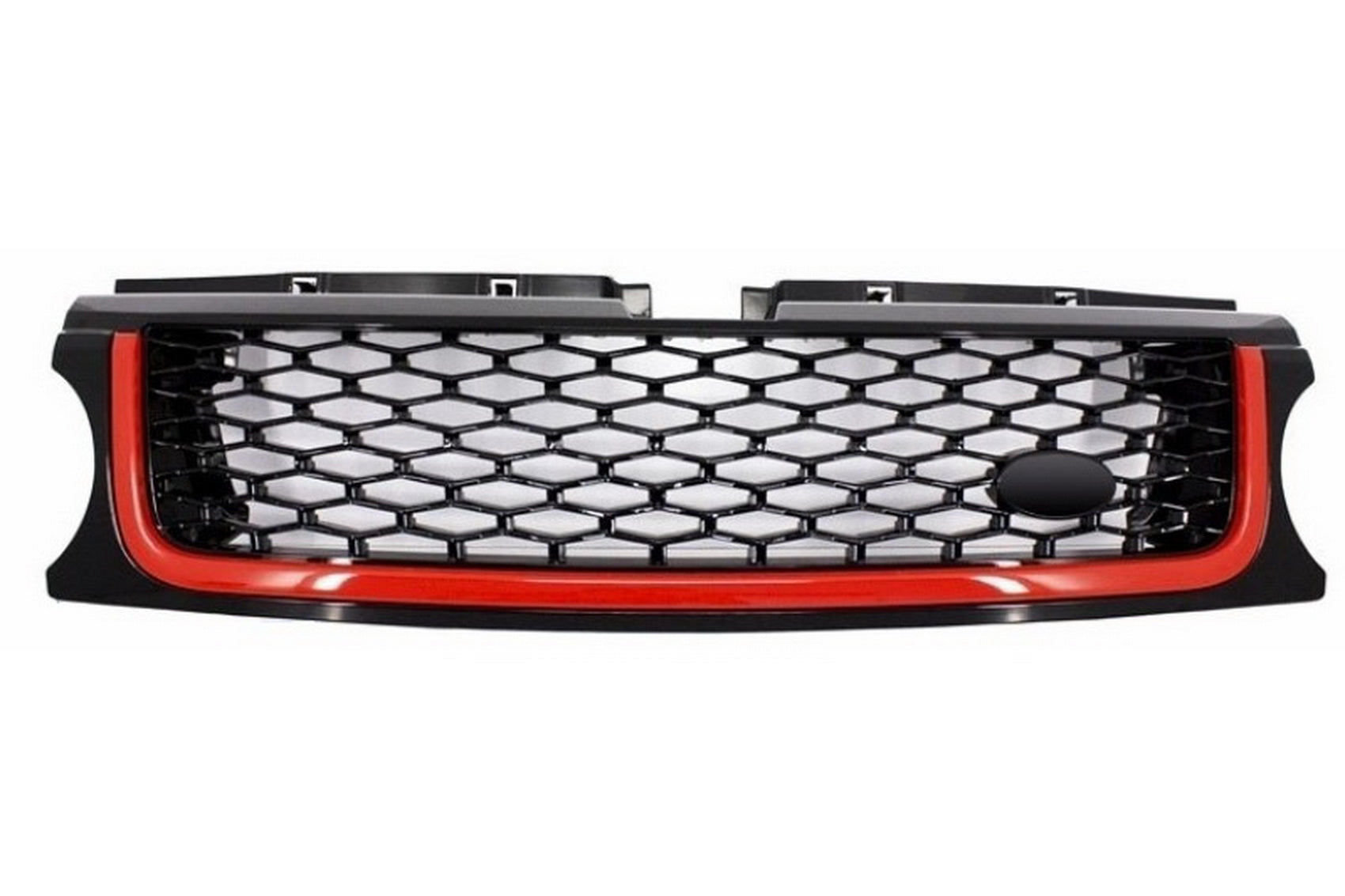 Kühlergrill für Land Range Rover Sport L320 10-13 Autobiography Look Schwarz Rot Carpartstuning Austria