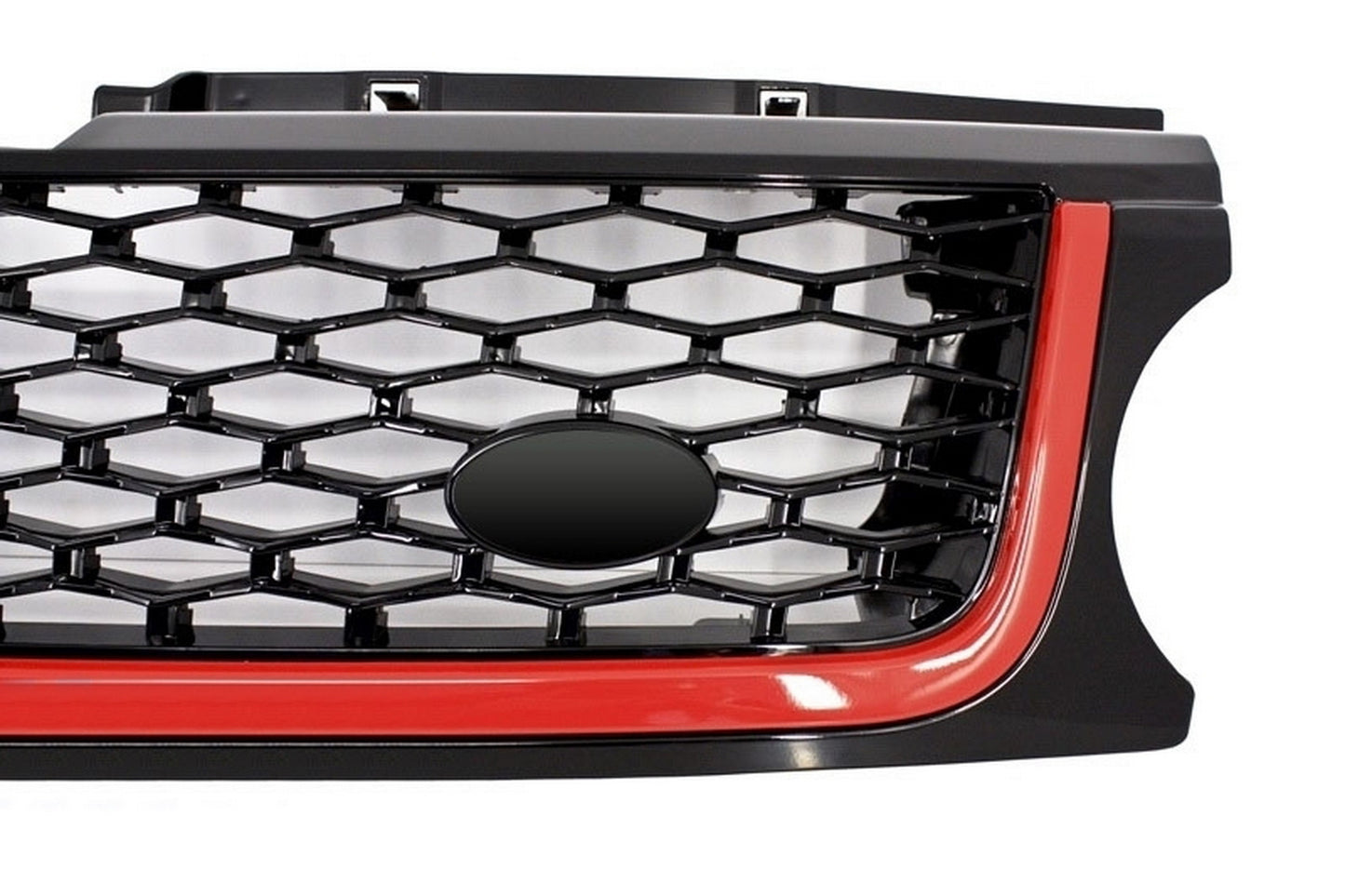 Kühlergrill für Land Range Rover Sport L320 10-13 Autobiography Look Schwarz Rot Carpartstuning Austria