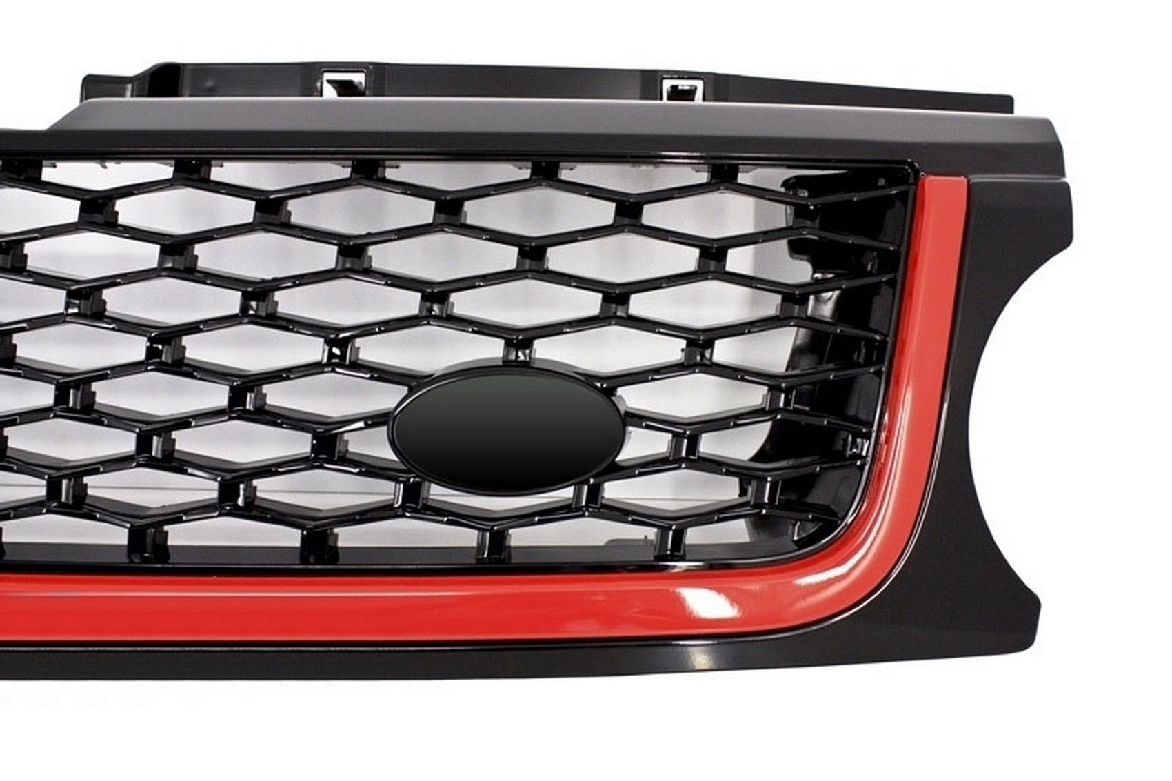 Kühlergrill für Land Range Rover Sport L320 10-13 Autobiography Look Schwarz Rot Carpartstuning Austria
