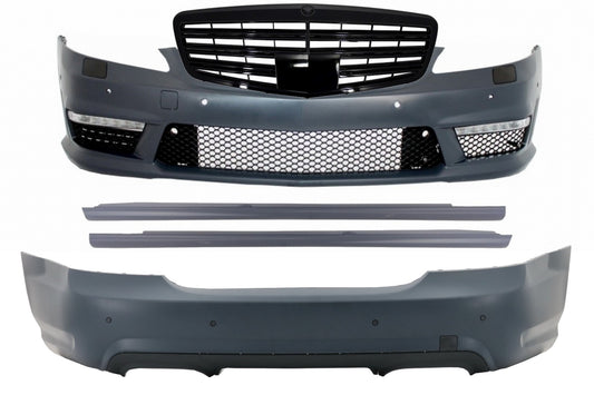 Body Kit für Mercedes W221 05-11 S65 Look Kühlergrill Schwarze Seitenschweller CarPartsTuning