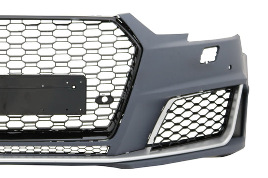 Stoßstange für Audi A4 B9 8W 2016-2018 Quattro RS4 Look Bienenwabe Gitter Unterlippe CarPartsTuning