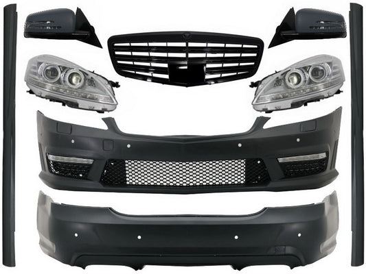 Body Kit für Mercedes S W221 05-09 Frontgrill Spiegel LED Scheinwerfer CarPartsTuning