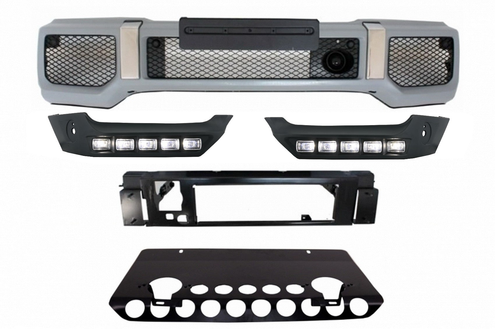 Stoßfänger Spoiler für MERCEDES G W463 89-16 LED DRL Extension Design CarPartsTuning